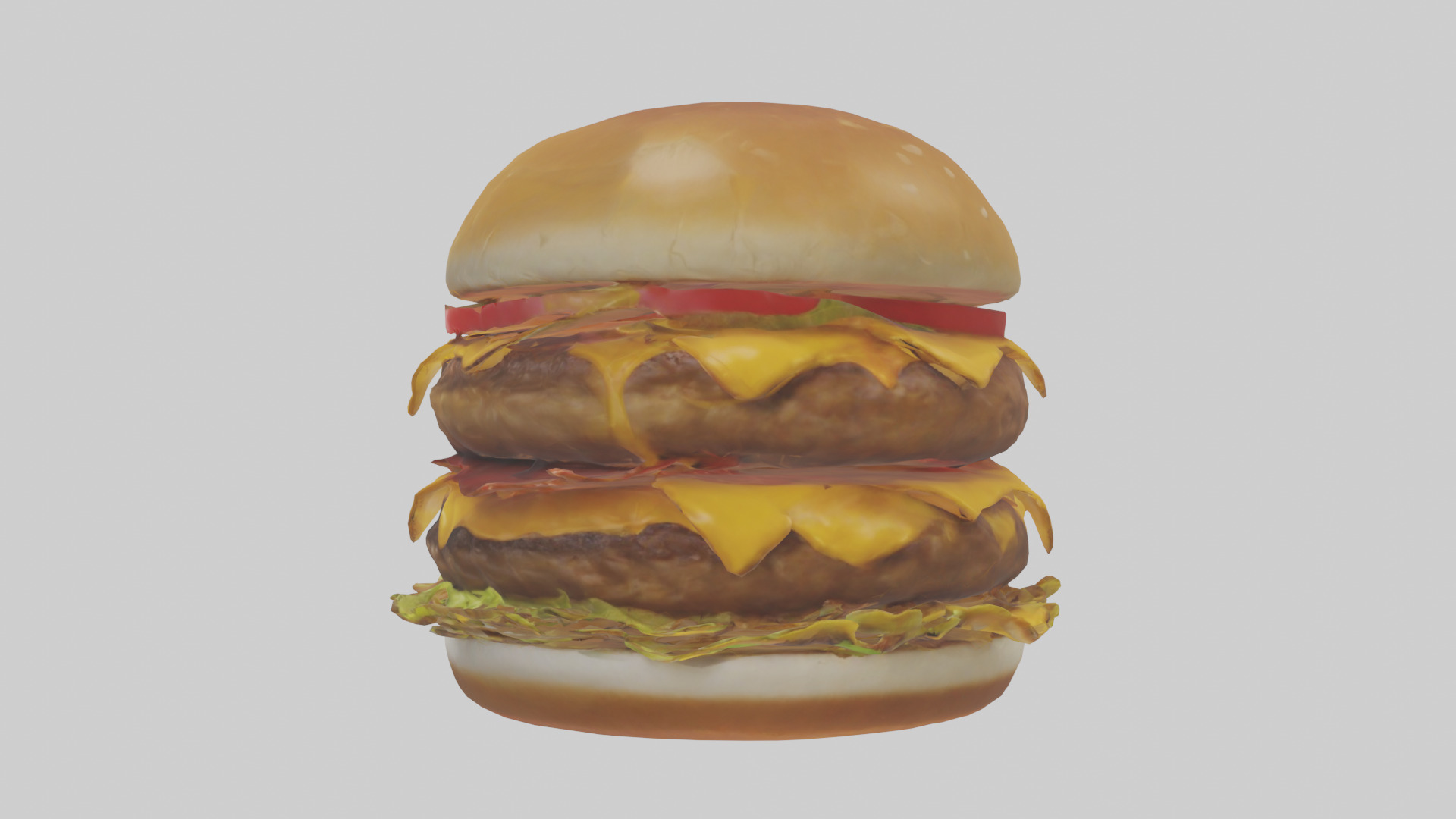 Double cheeseburger model 3D model_12