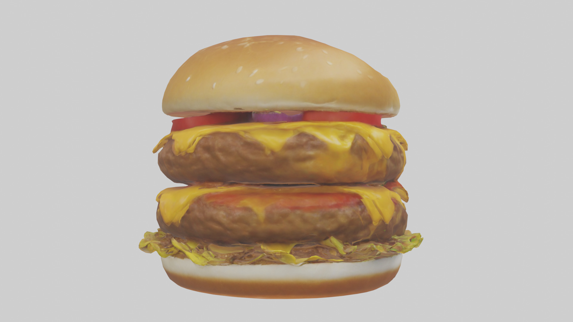 Double cheeseburger model 3D model_2