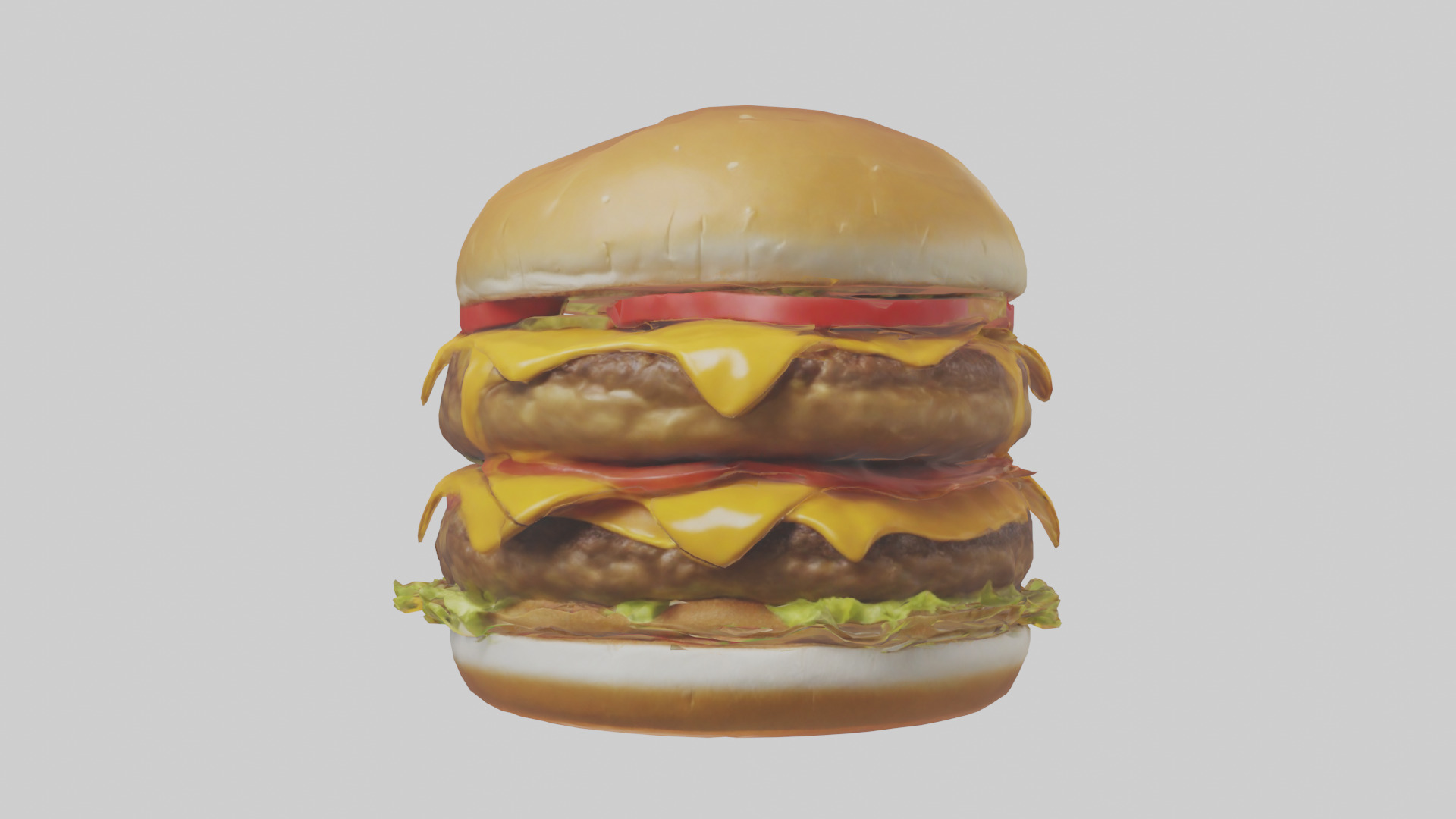 Double cheeseburger model 3D model_9