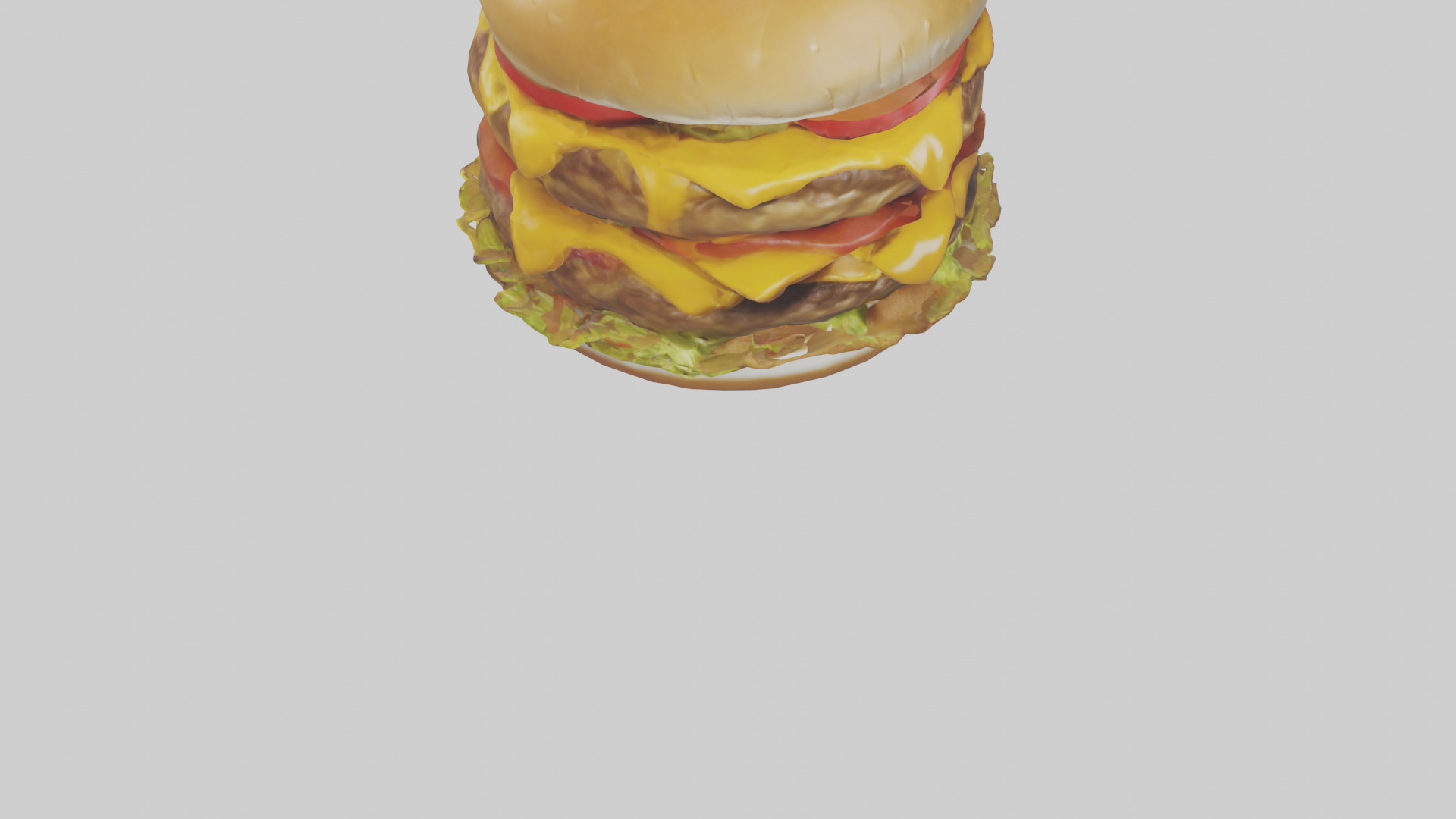 Double cheeseburger model 3D model_6
