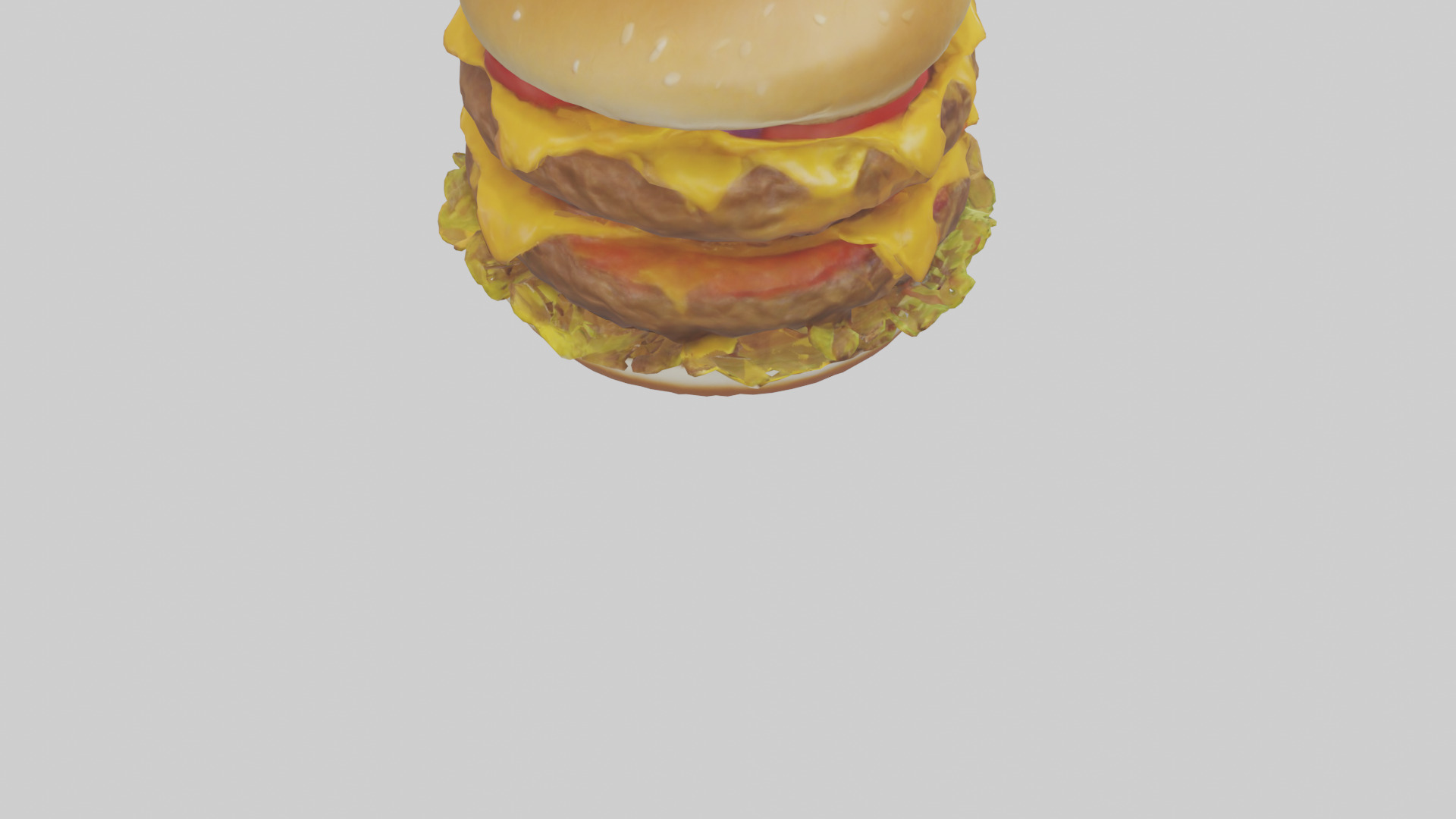 Double cheeseburger model 3D model_4