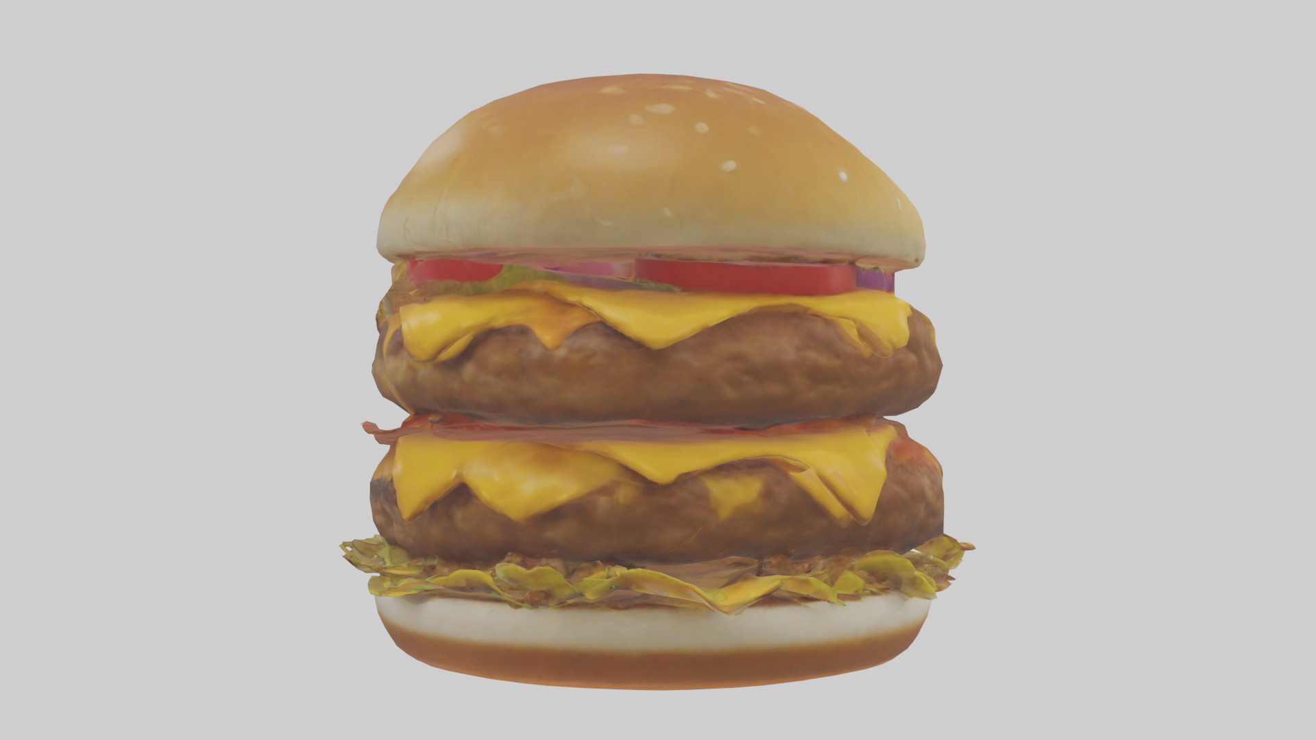Double cheeseburger model 3D model_1