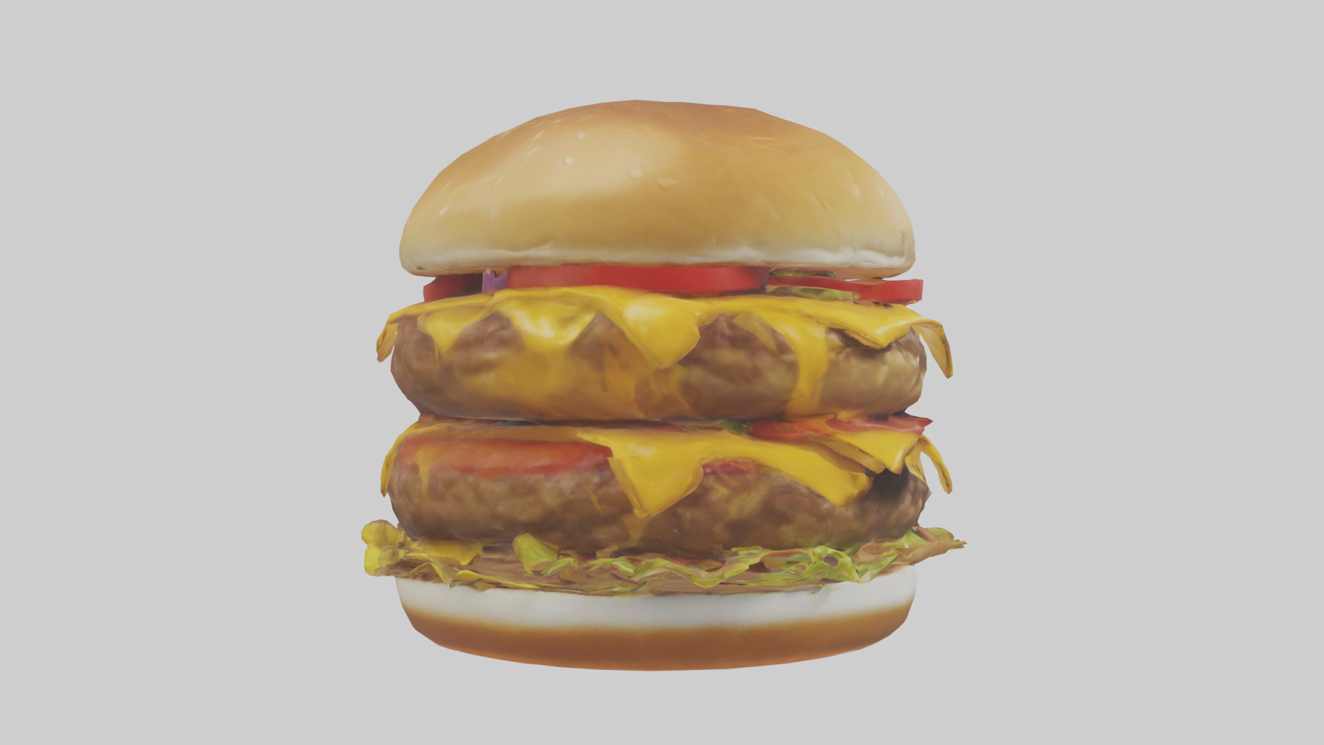 Double cheeseburger model 3D model_13