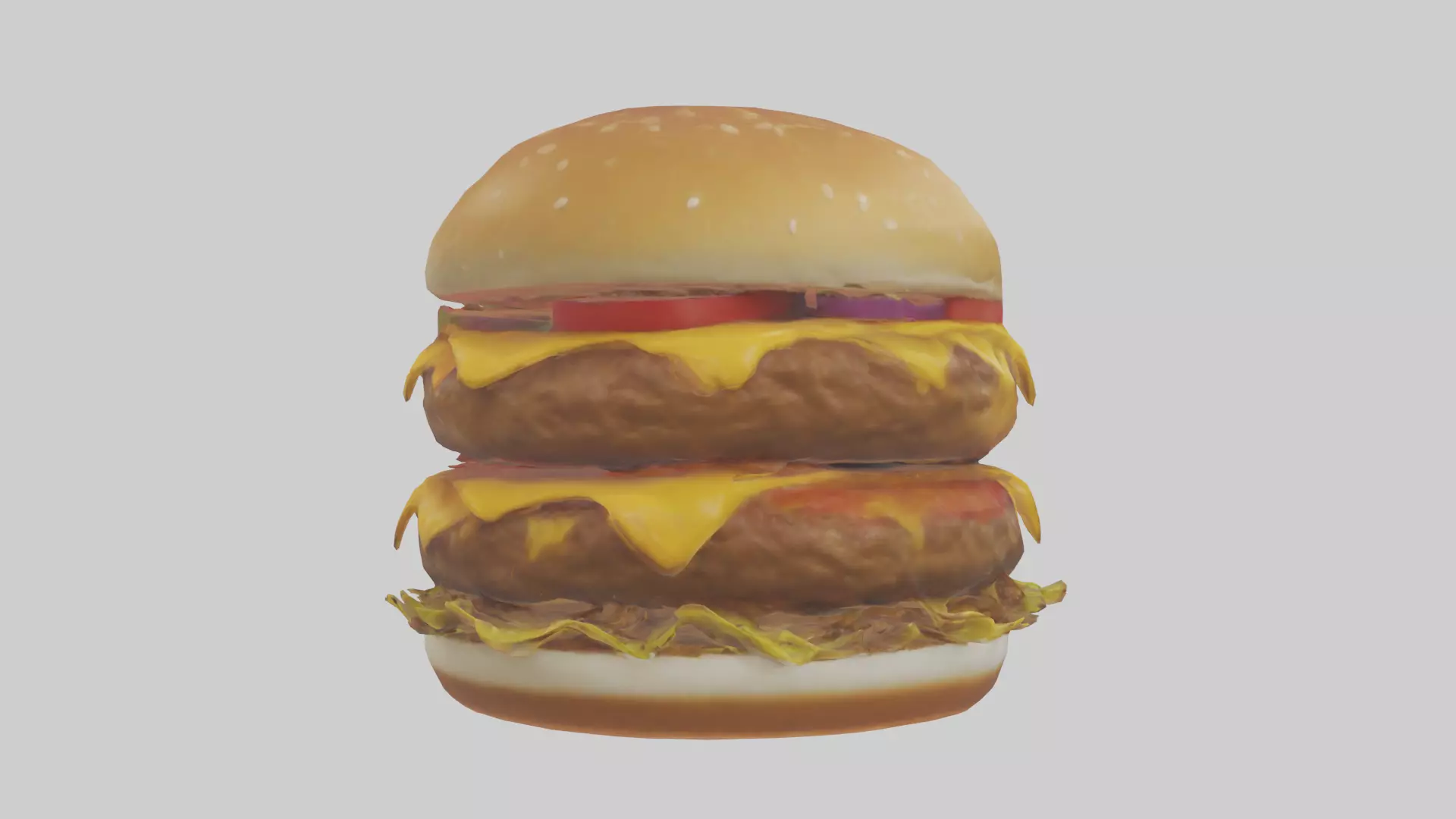 Double cheeseburger model 3D model_0