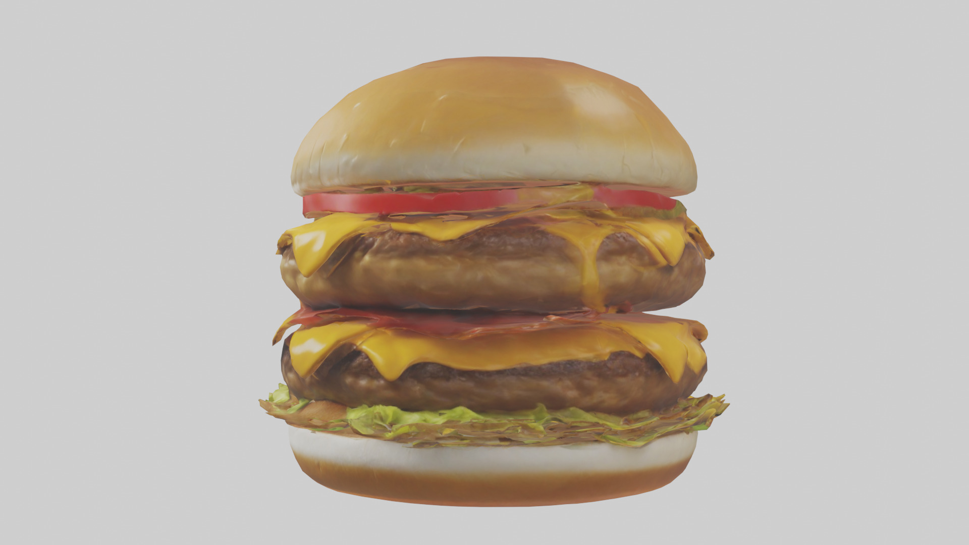 Double cheeseburger model 3D model_8