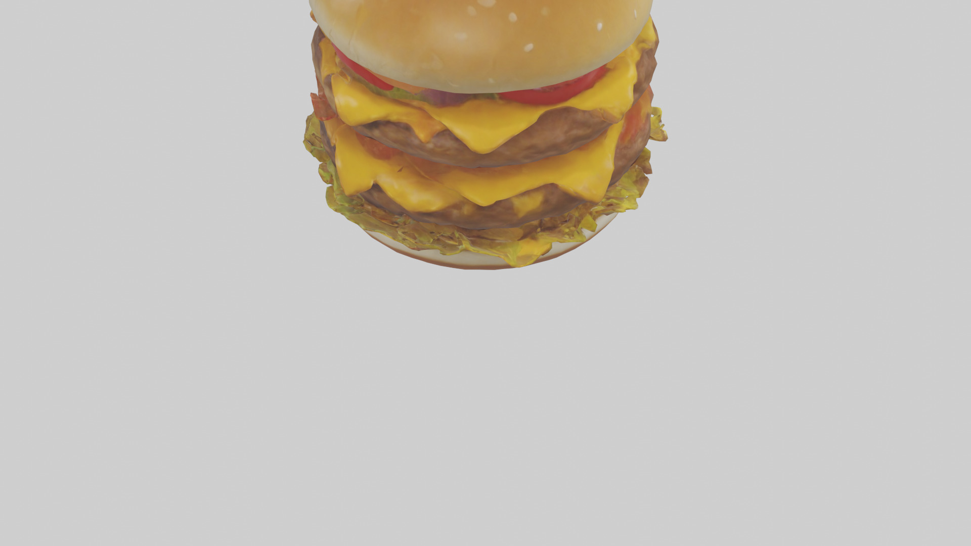 Double cheeseburger model 3D model_3
