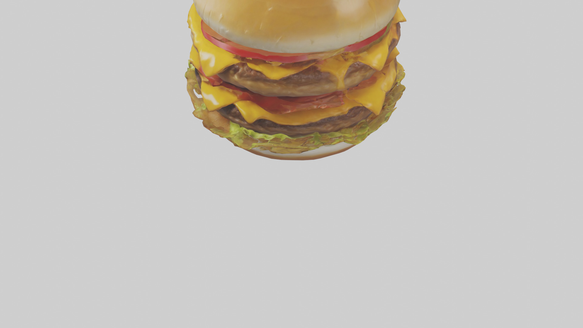 Double cheeseburger model 3D model_5