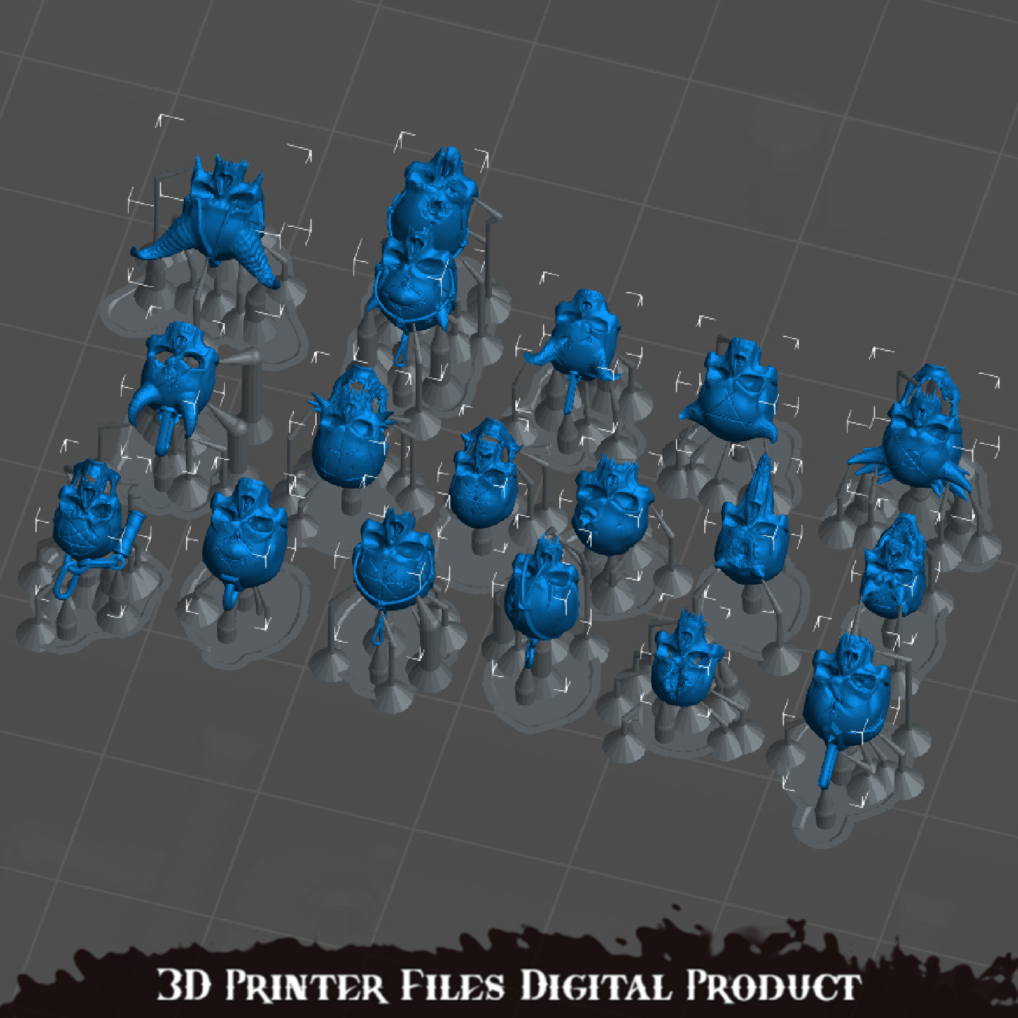 Chaos Space Marines Skulls Set 3D print model_10
