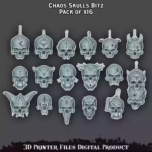 Chaos Space Marines Skulls Set  3D print model