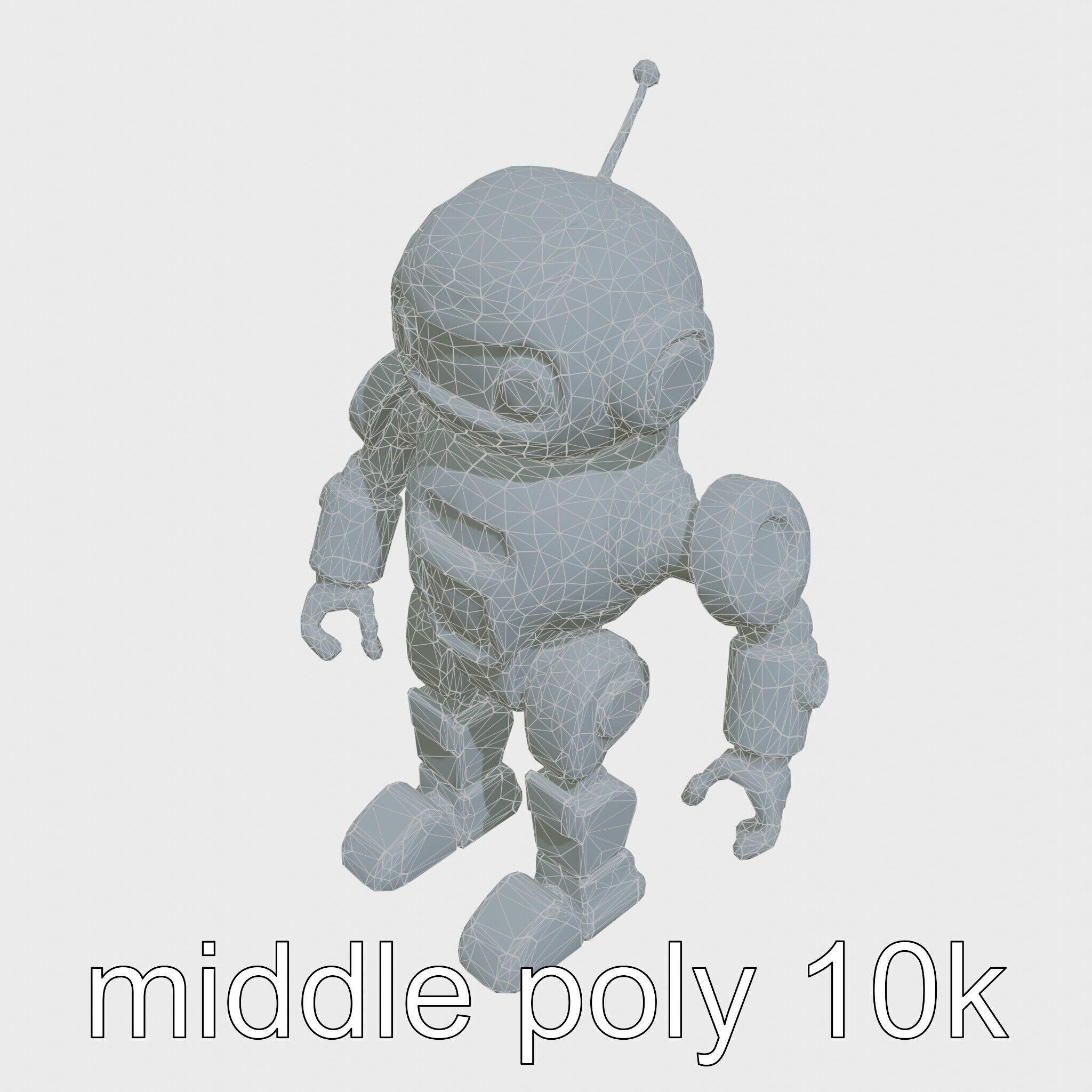 Stylish Neon-Indicated Toy Robot Assistant Low-poly 3D model_30