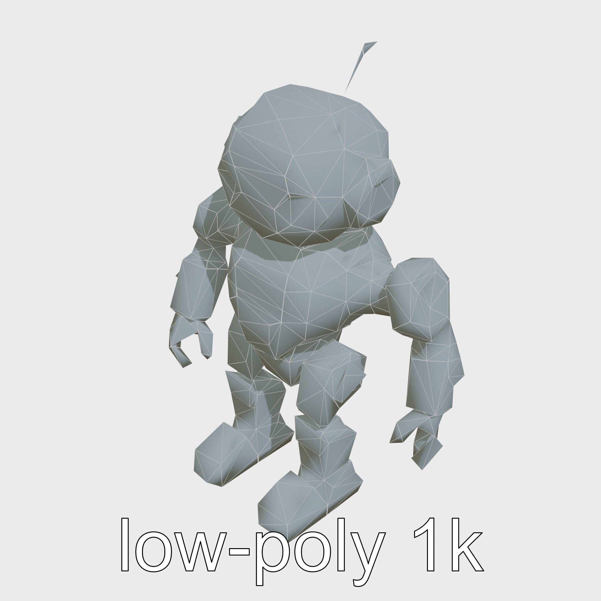 Stylish Neon-Indicated Toy Robot Assistant Low-poly 3D model_20