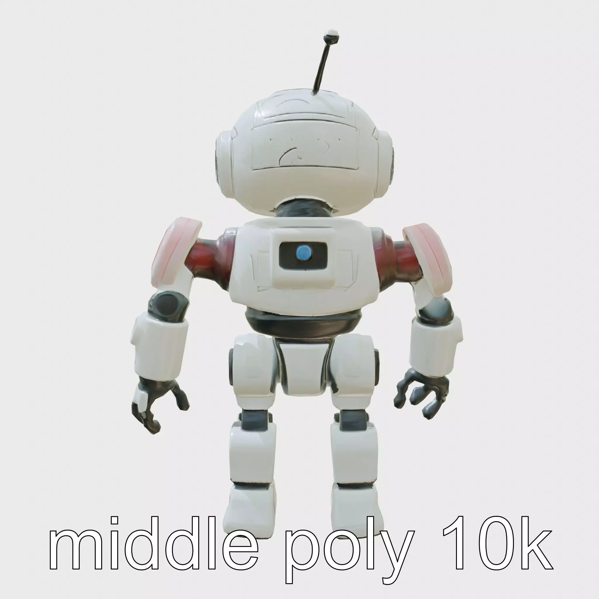 Stylish Neon-Indicated Toy Robot Assistant Low-poly 3D model_0