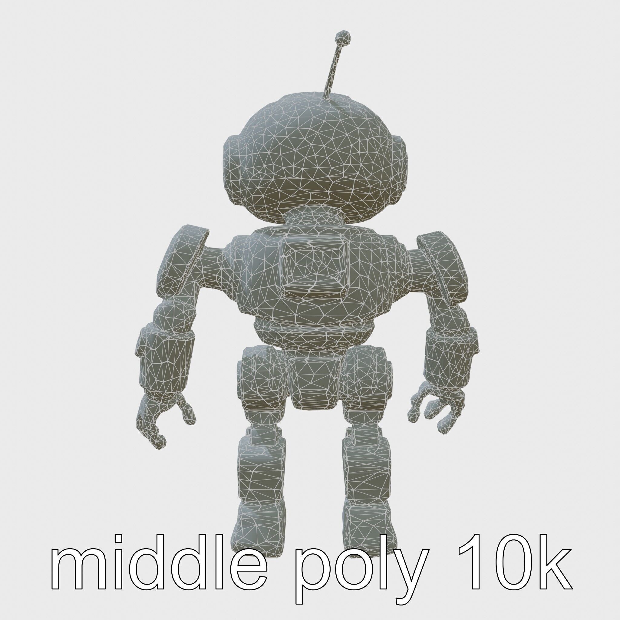 Stylish Neon-Indicated Toy Robot Assistant Low-poly 3D model_9