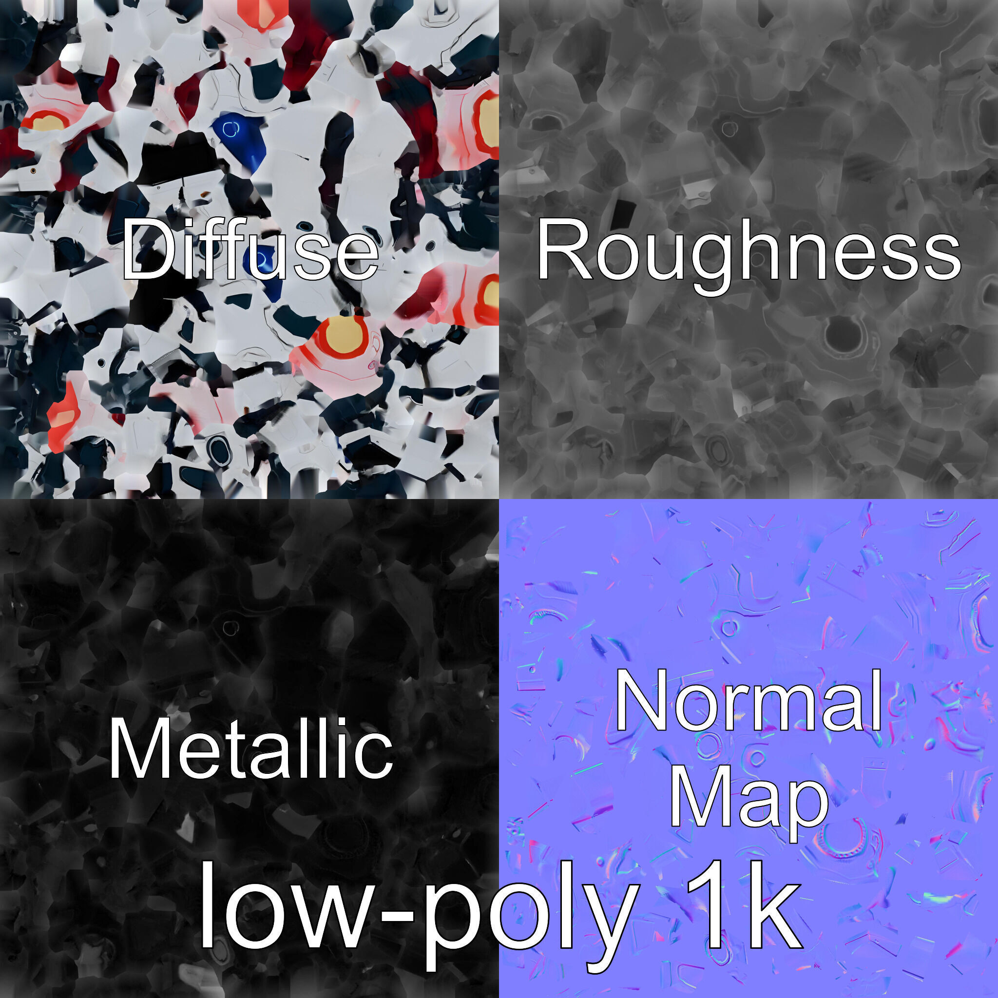 Stylish Neon-Indicated Toy Robot Assistant Low-poly 3D model_4