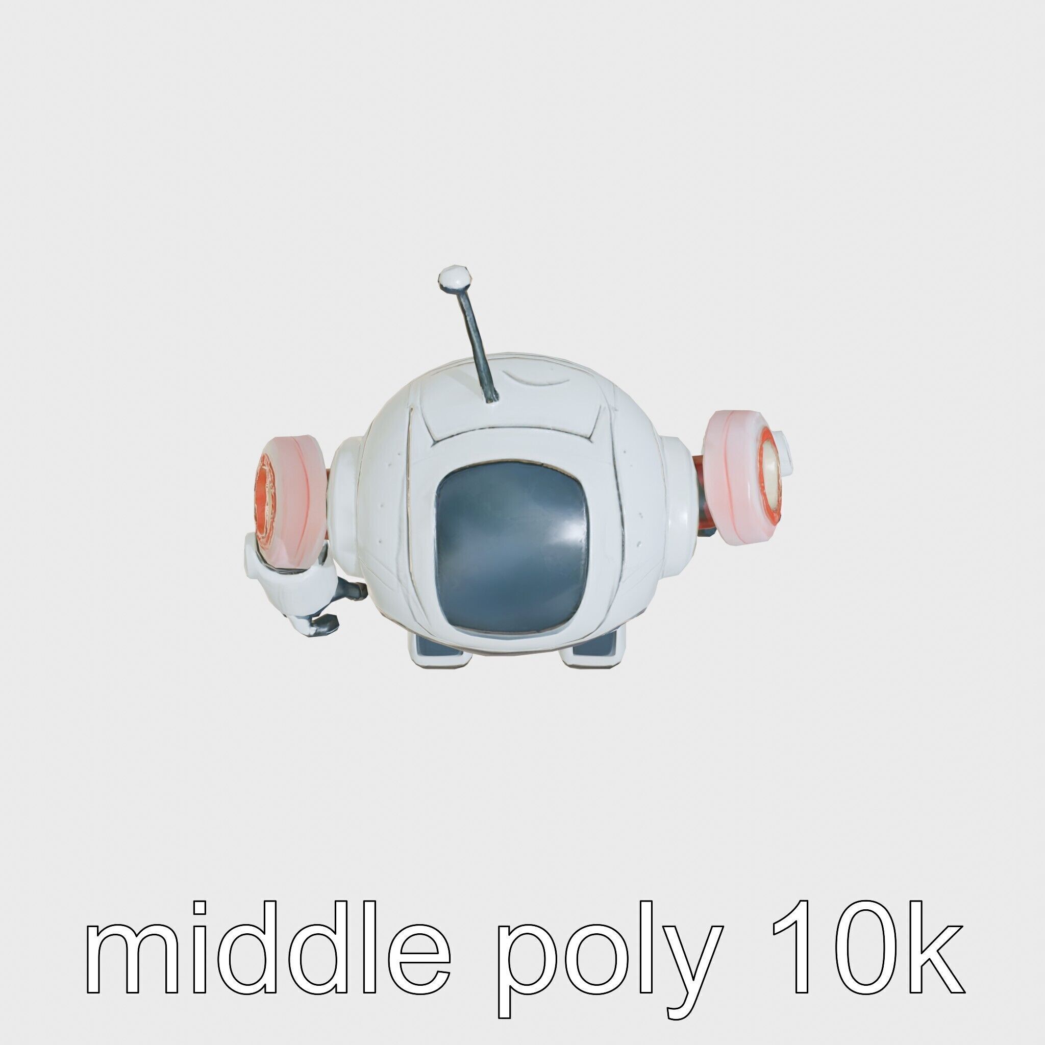 Stylish Neon-Indicated Toy Robot Assistant Low-poly 3D model_22