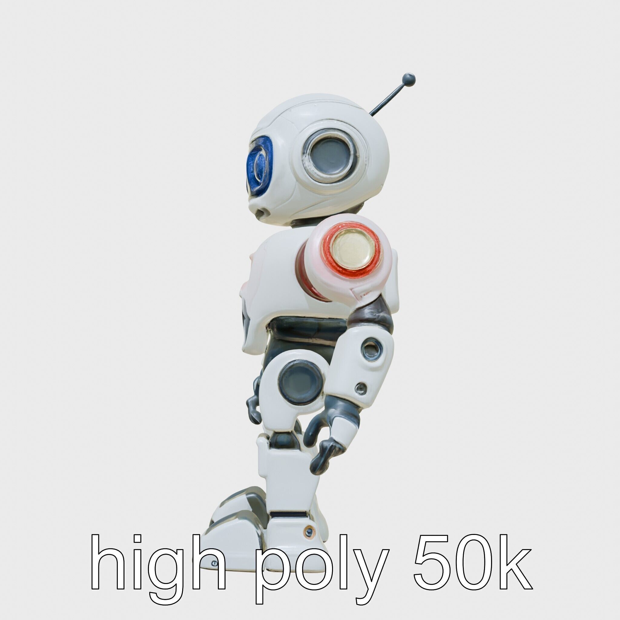 Stylish Neon-Indicated Toy Robot Assistant Low-poly 3D model_21