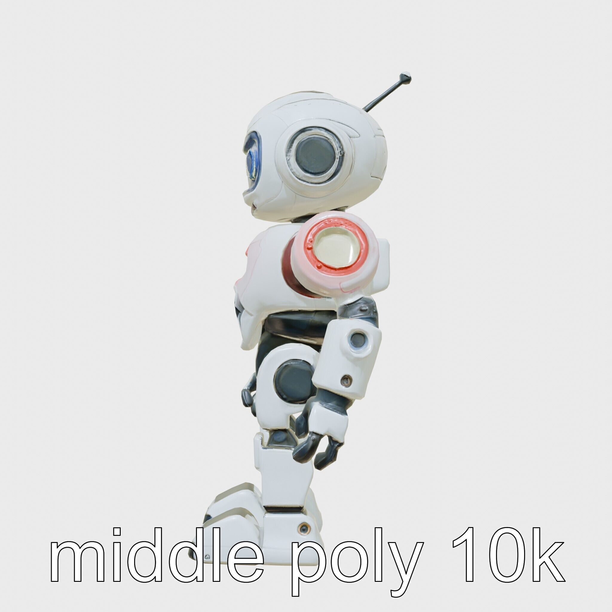 Stylish Neon-Indicated Toy Robot Assistant Low-poly 3D model_19
