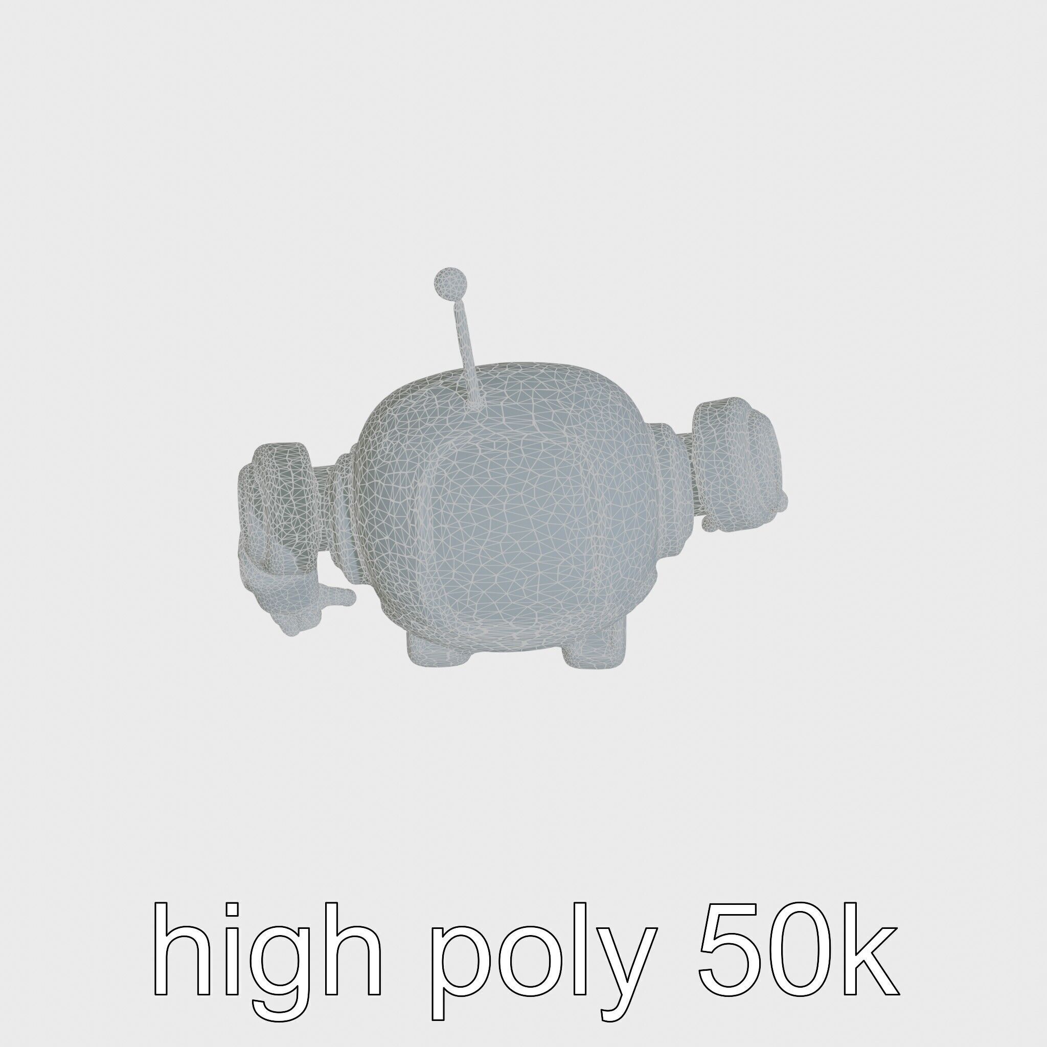 Stylish Neon-Indicated Toy Robot Assistant Low-poly 3D model_25