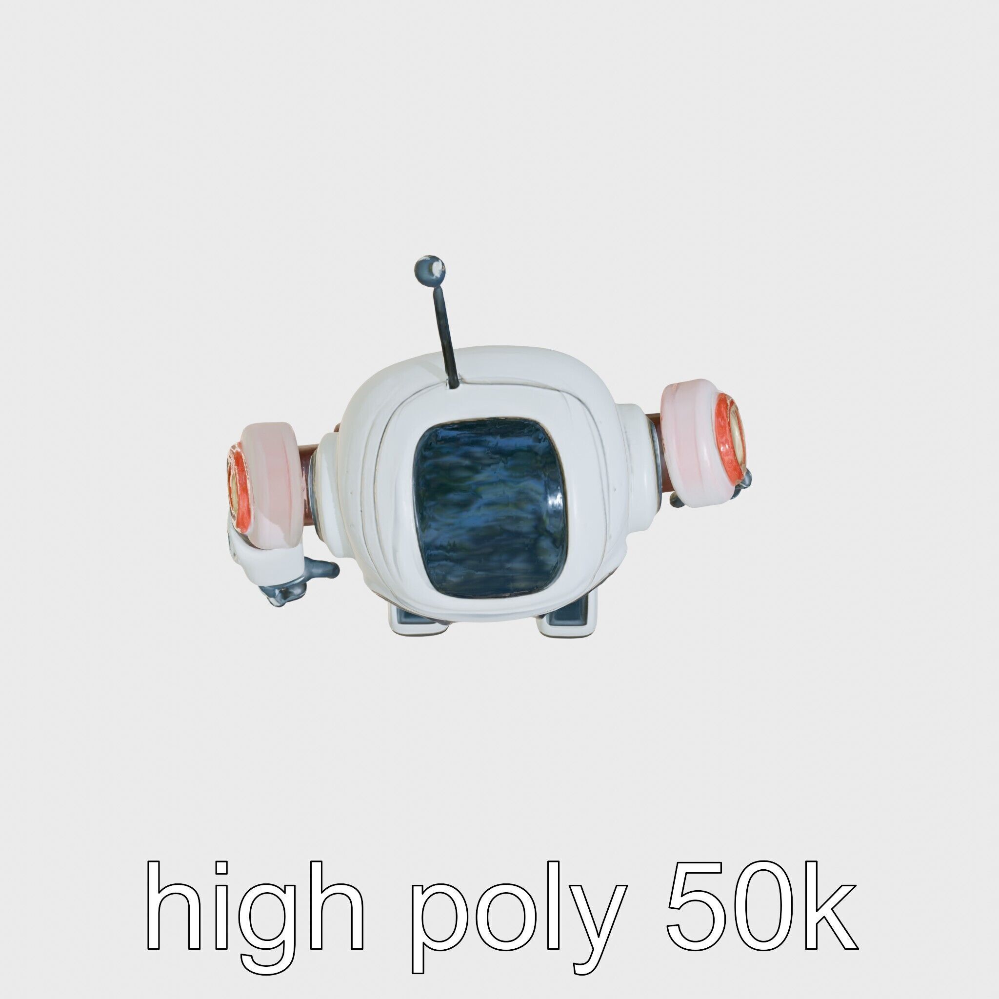 Stylish Neon-Indicated Toy Robot Assistant Low-poly 3D model_29