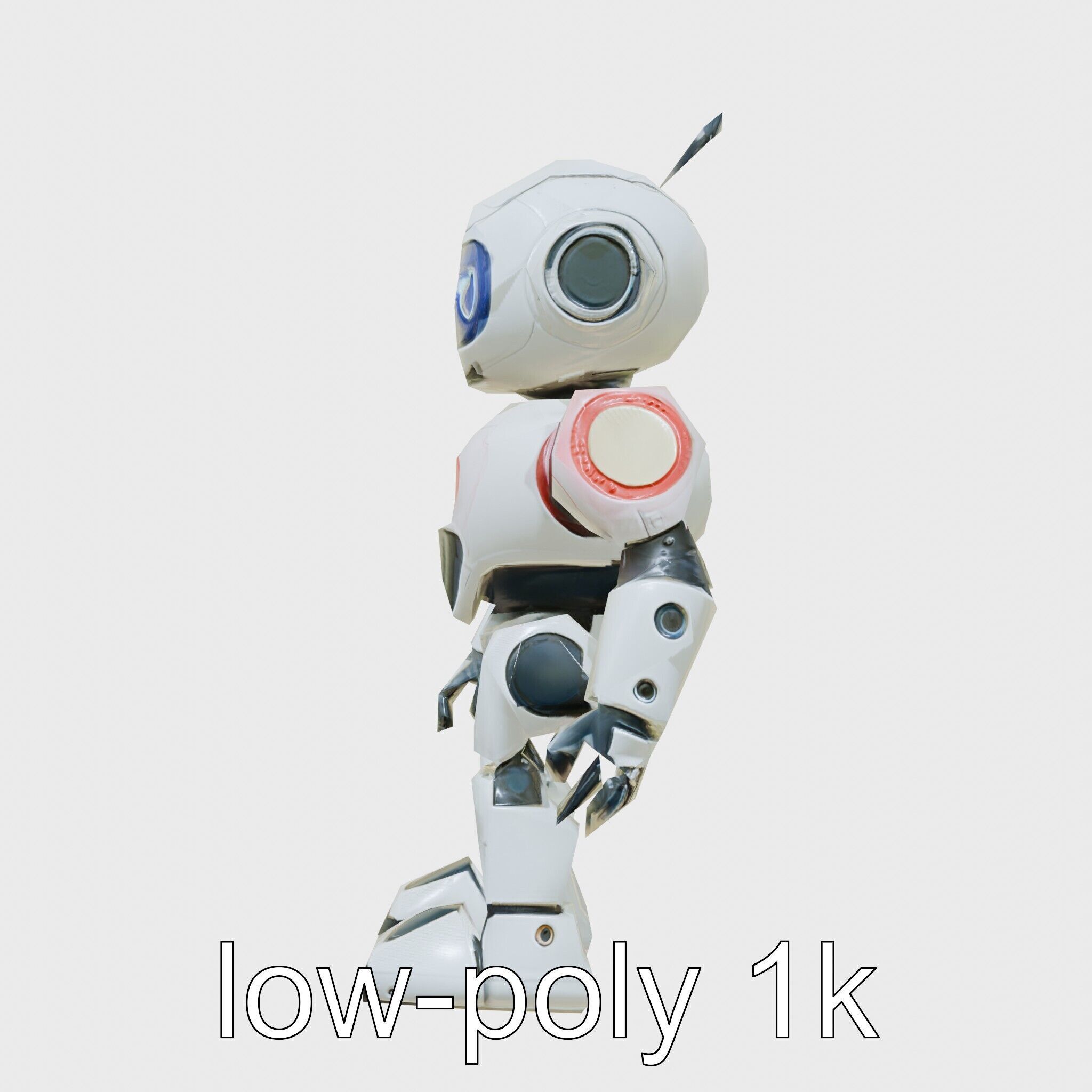 Stylish Neon-Indicated Toy Robot Assistant Low-poly 3D model_26