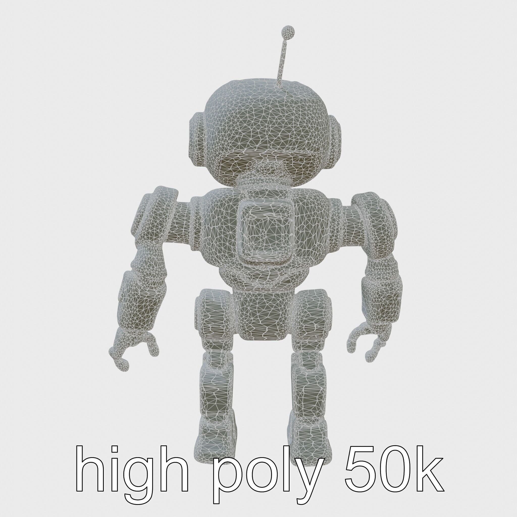 Stylish Neon-Indicated Toy Robot Assistant Low-poly 3D model_8
