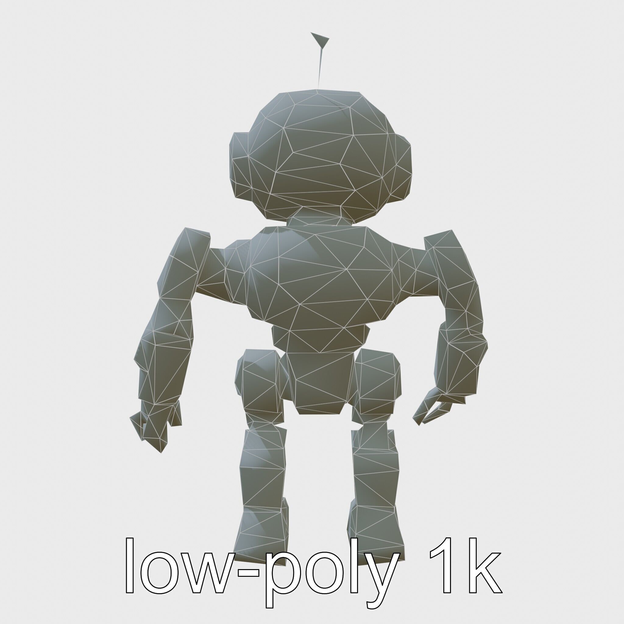 Stylish Neon-Indicated Toy Robot Assistant Low-poly 3D model_10