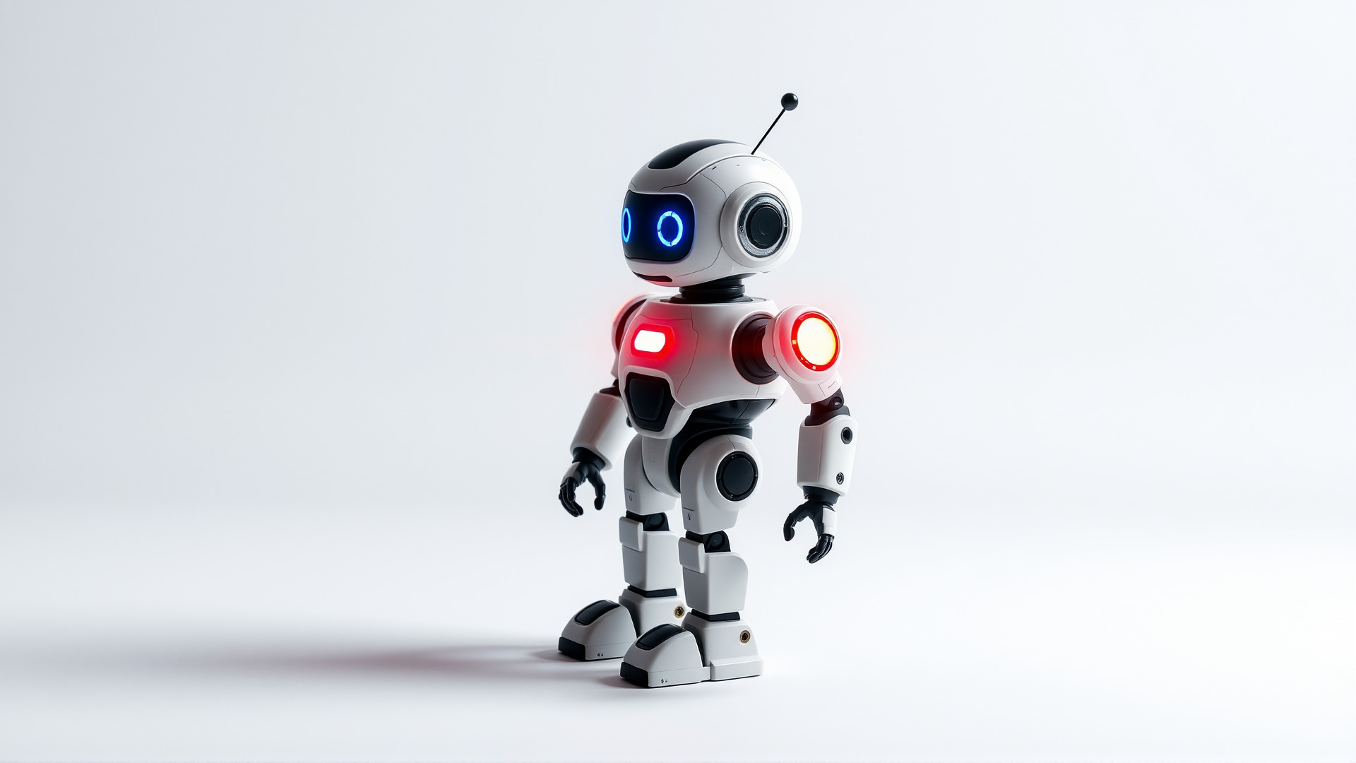 Stylish Neon-Indicated Toy Robot Assistant Low-poly 3D model_6