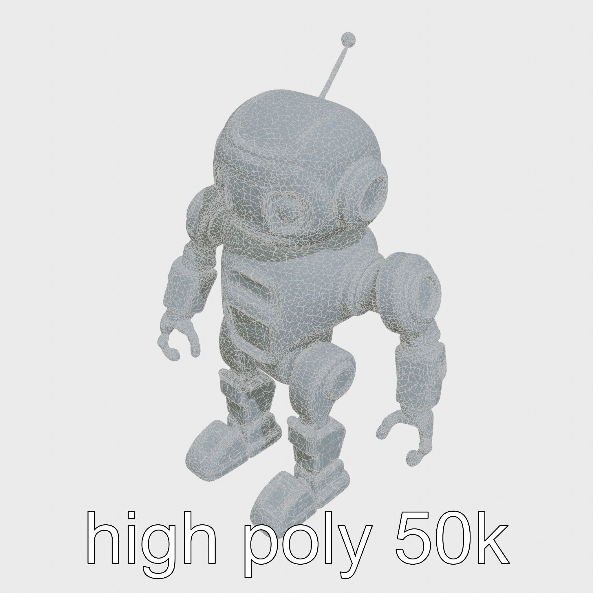 Stylish Neon-Indicated Toy Robot Assistant Low-poly 3D model_28