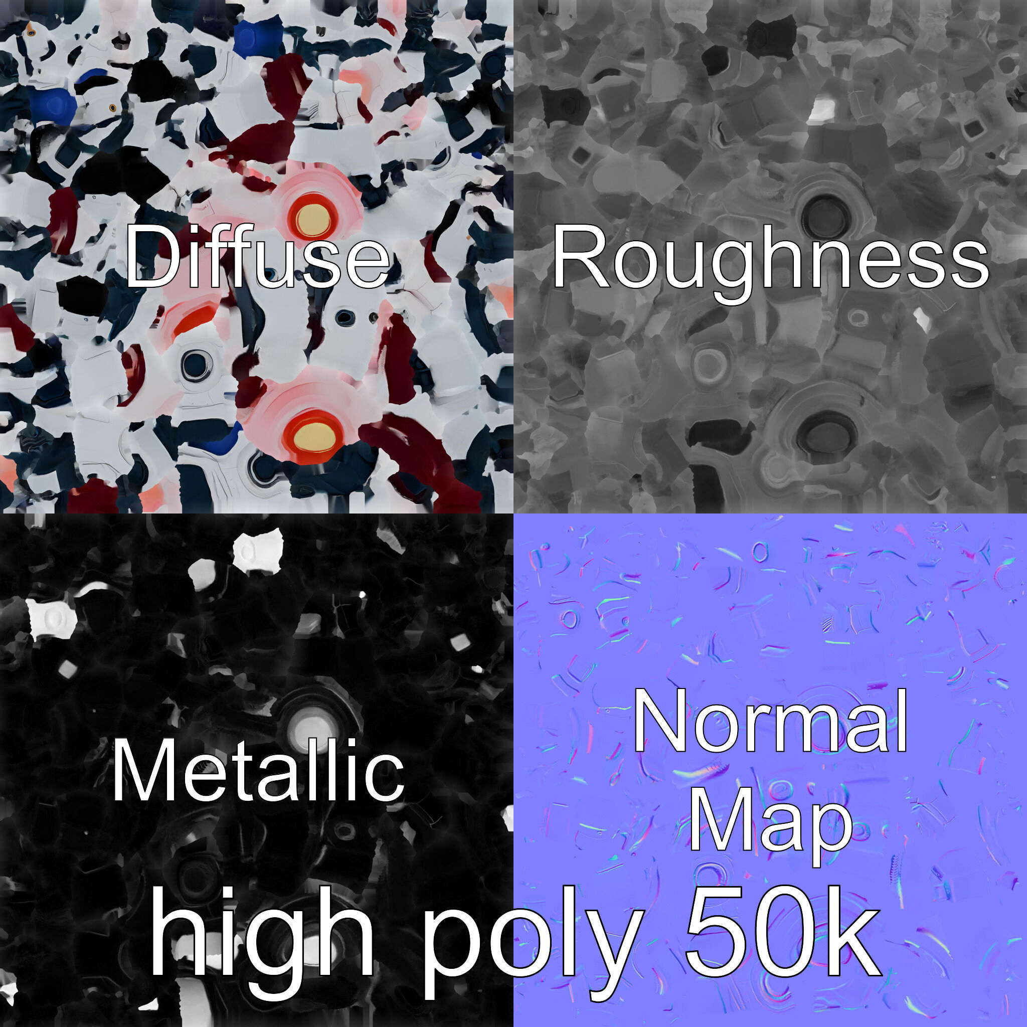 Stylish Neon-Indicated Toy Robot Assistant Low-poly 3D model_33