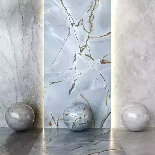 Porcelanosa Xtone 3 in1 Tile Set - Blue Roma Marble Look