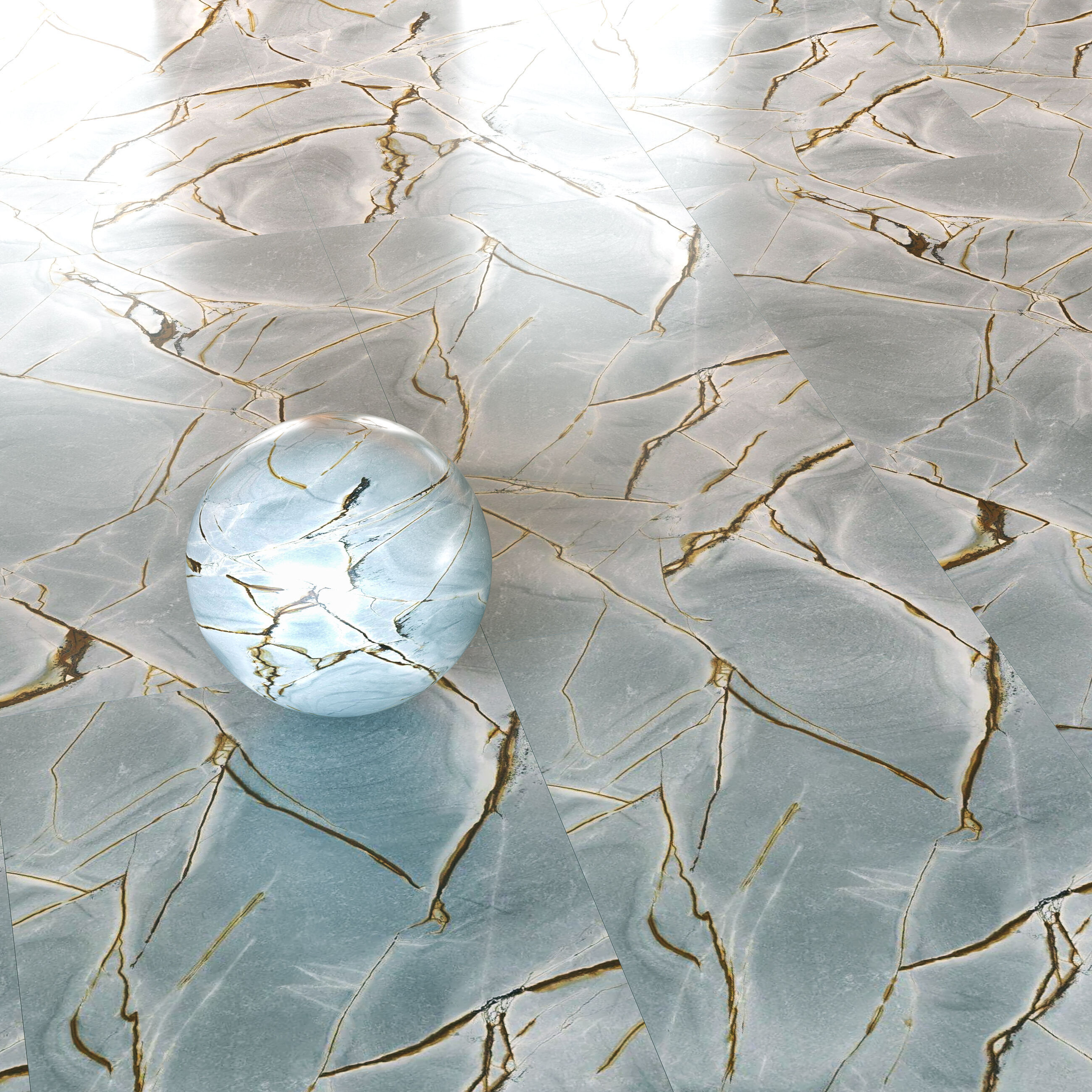 Porcelanosa Xtone 3 in1 Tile Set - Blue Roma Marble Look Texture_3