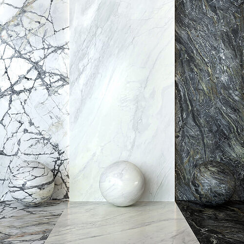 Porcelanosa Xtone 3in1 Tile Set - Elegant Marble Textures Texture