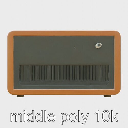 Vintage Wooden Radio with Rotary Dials and Grill Low-poly 3D model
