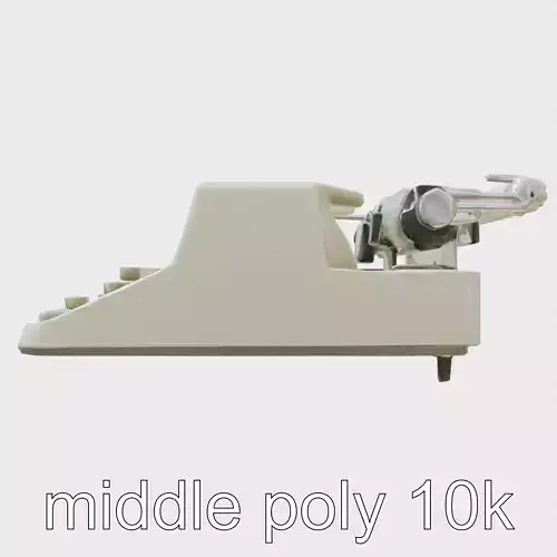 Vintage Typewriter Matte Keys with Metal Casing Low-poly 3D model