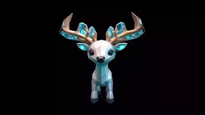  Light Effect A Majestic Glowing Deer 3d Model