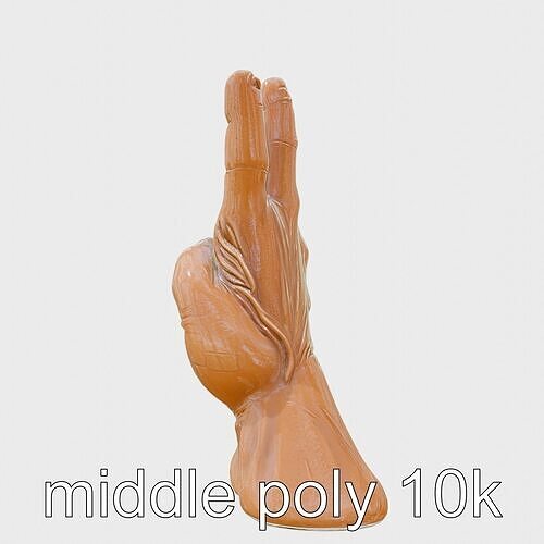 Victory Hand Gesture Polyresin Statue 3D Model Low-poly 3D model