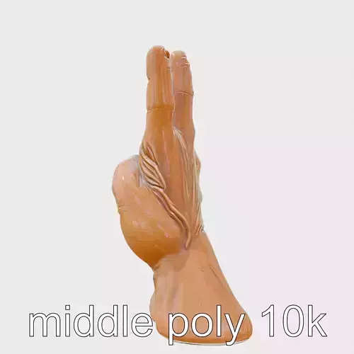 Victory Hand Gesture Polyresin Statue 3D Model Low-poly 3D model