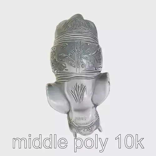 Metallic Elephant Paperweight Model with Intricate Detailing