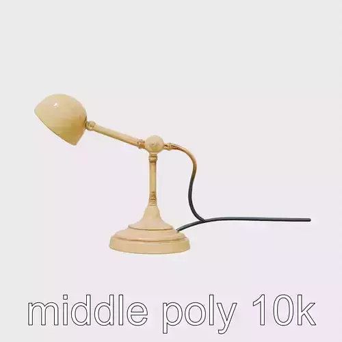 Antique Brass Desk Lamp with Porcelain Knobs