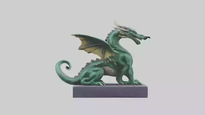 Dragon sitting statue model