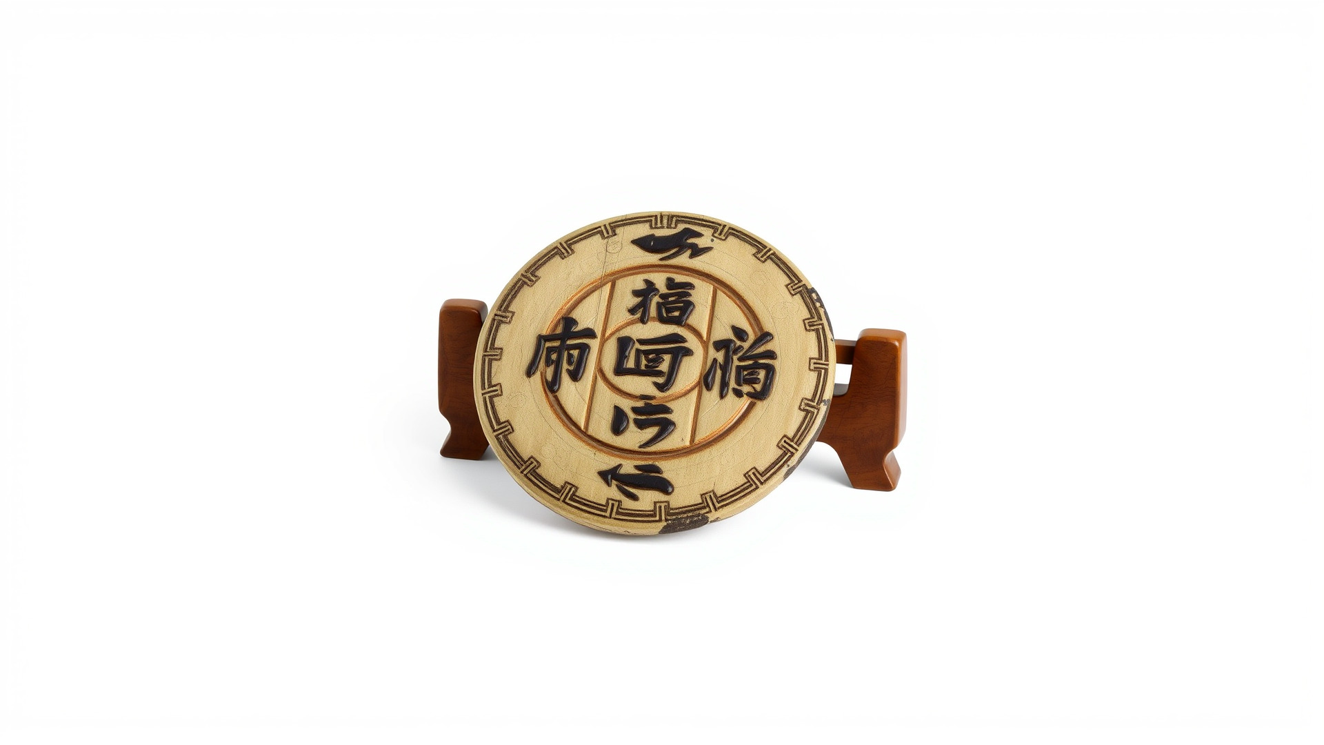 Traditional Tea Display Stand with Auspicious Symbols Low-poly 3D model_6