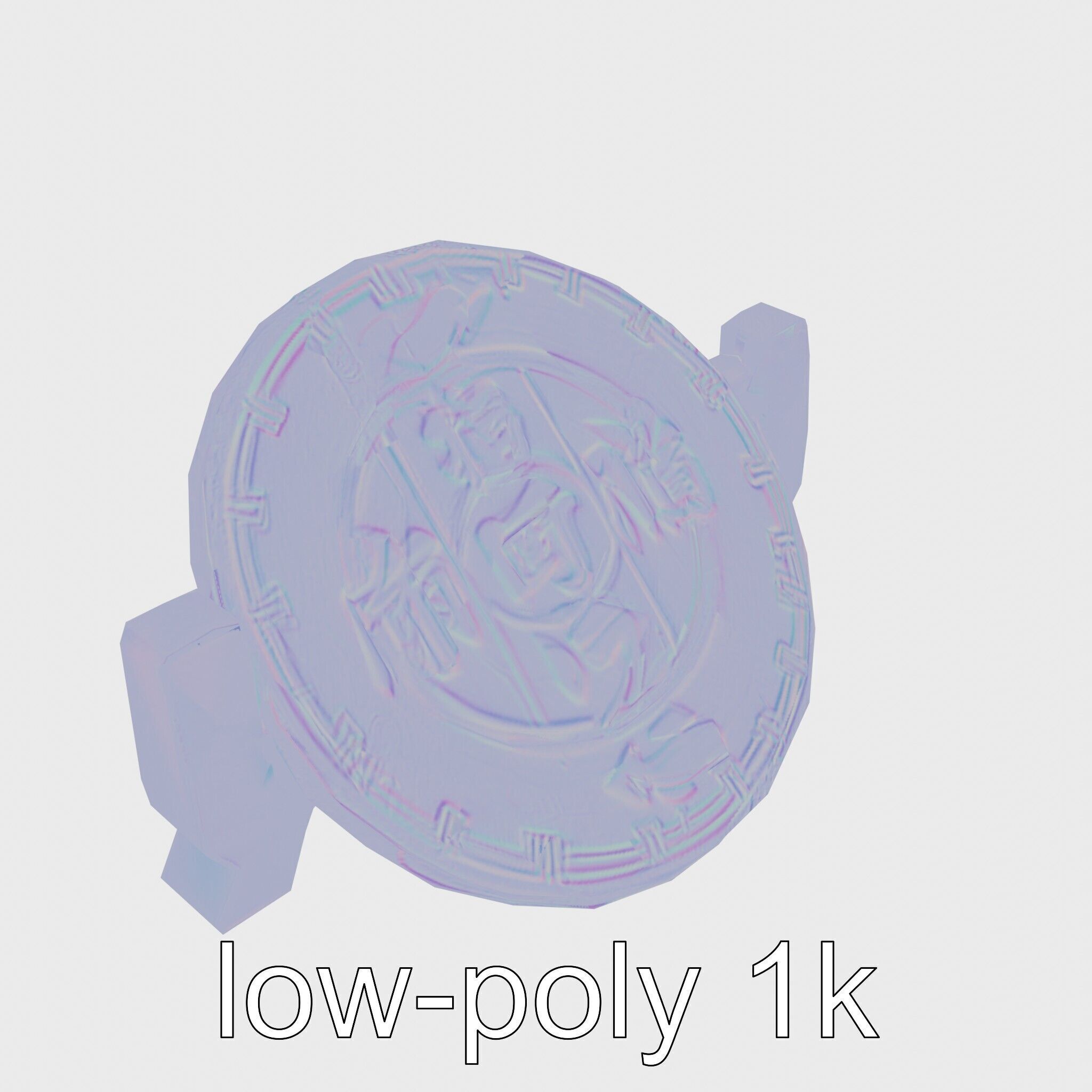 Traditional Tea Display Stand with Auspicious Symbols Low-poly 3D model_18