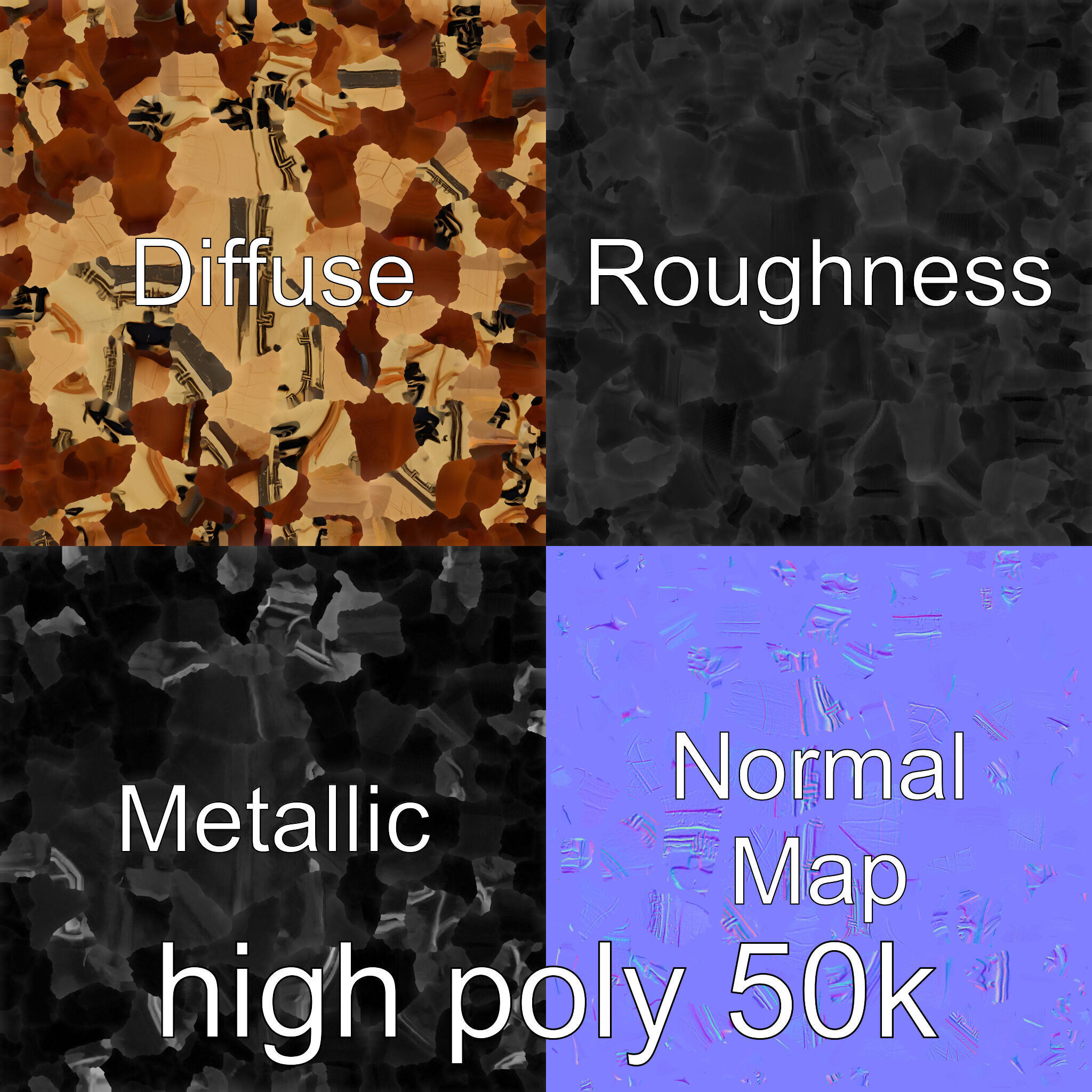 Traditional Tea Display Stand with Auspicious Symbols Low-poly 3D model_28