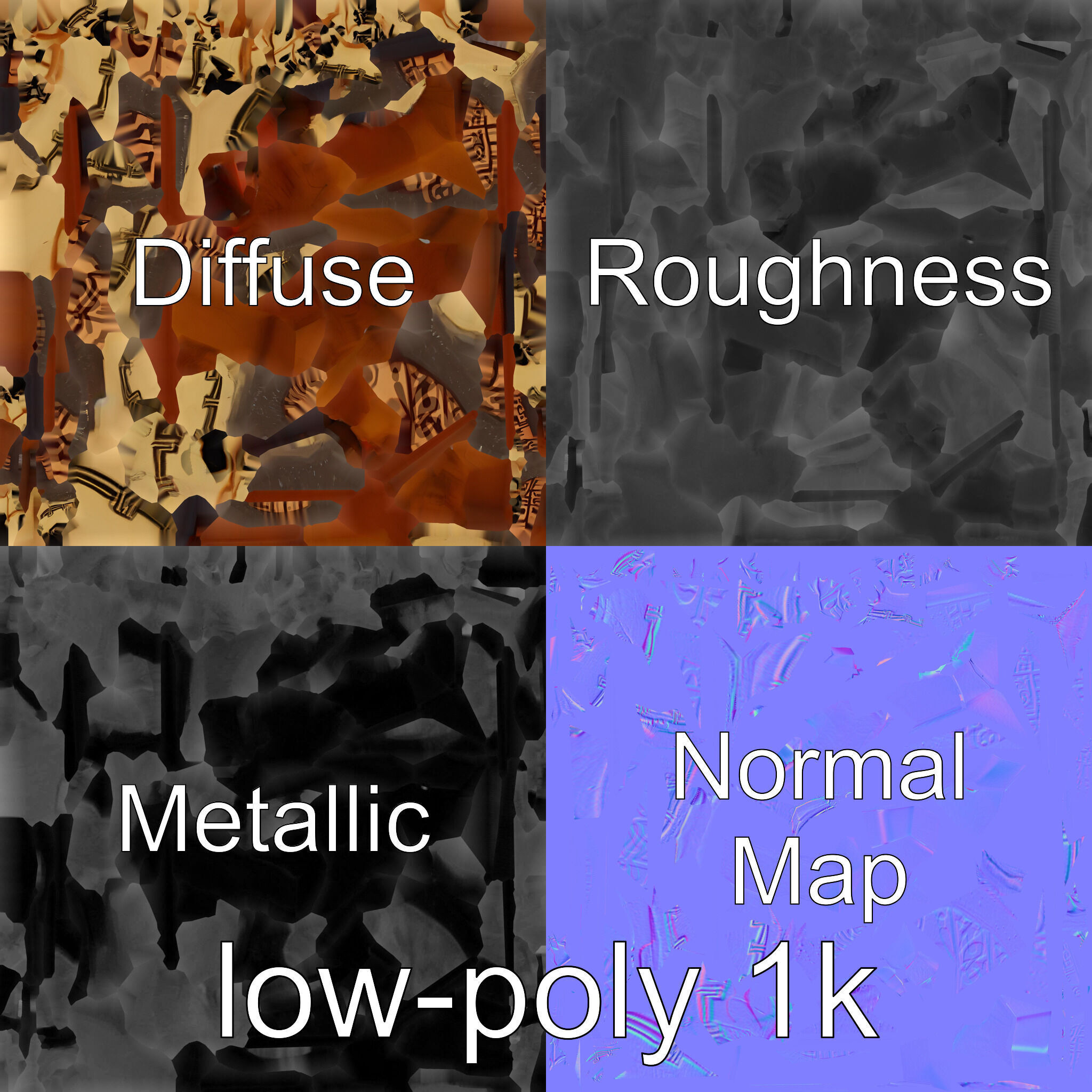 Traditional Tea Display Stand with Auspicious Symbols Low-poly 3D model_4