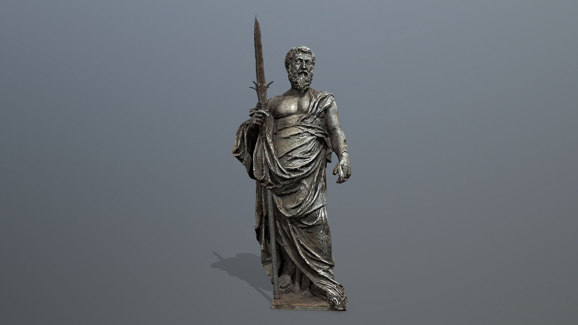 Man Statue Low-poly 3D model_10