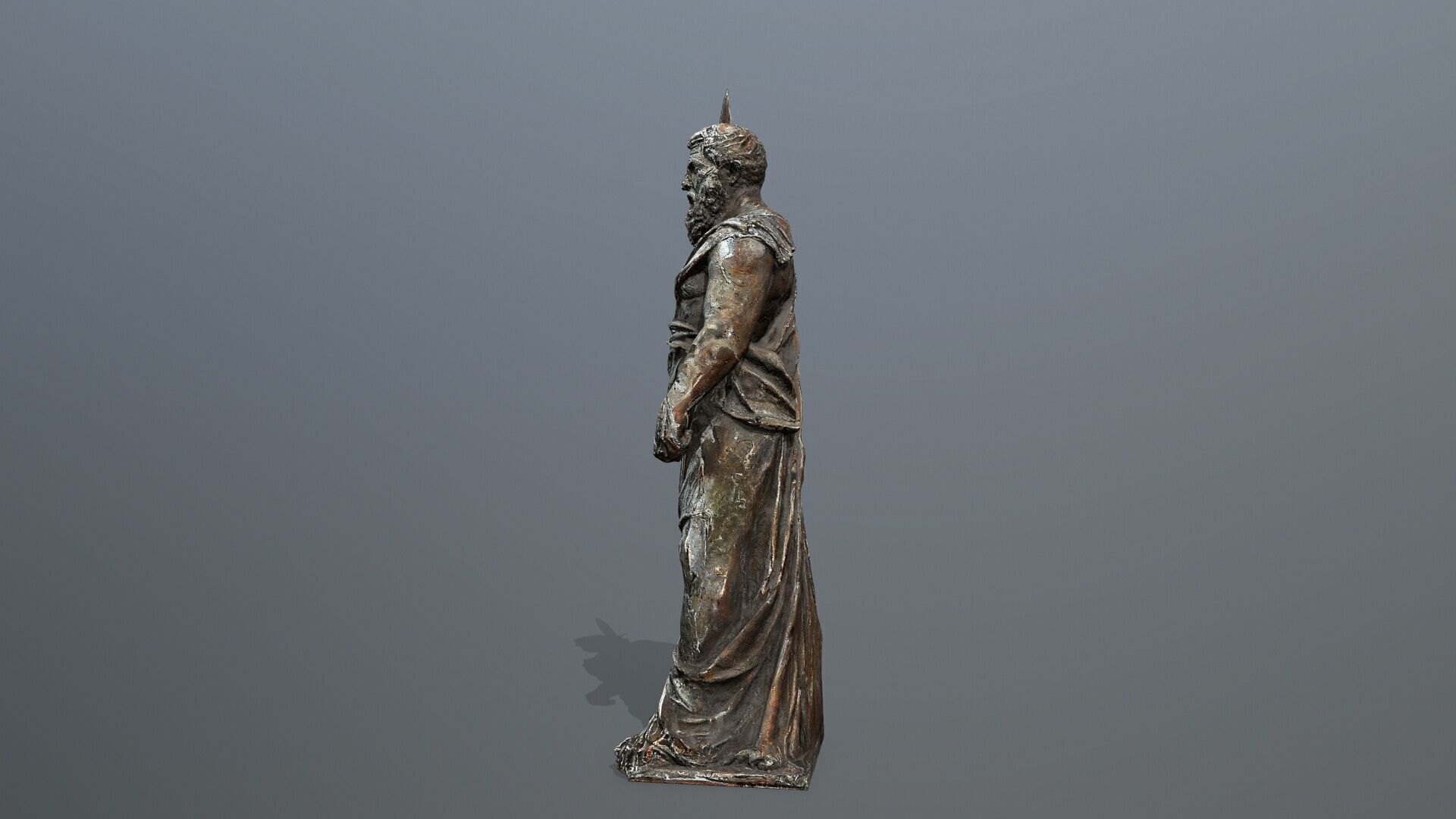 Man Statue Low-poly 3D model_8