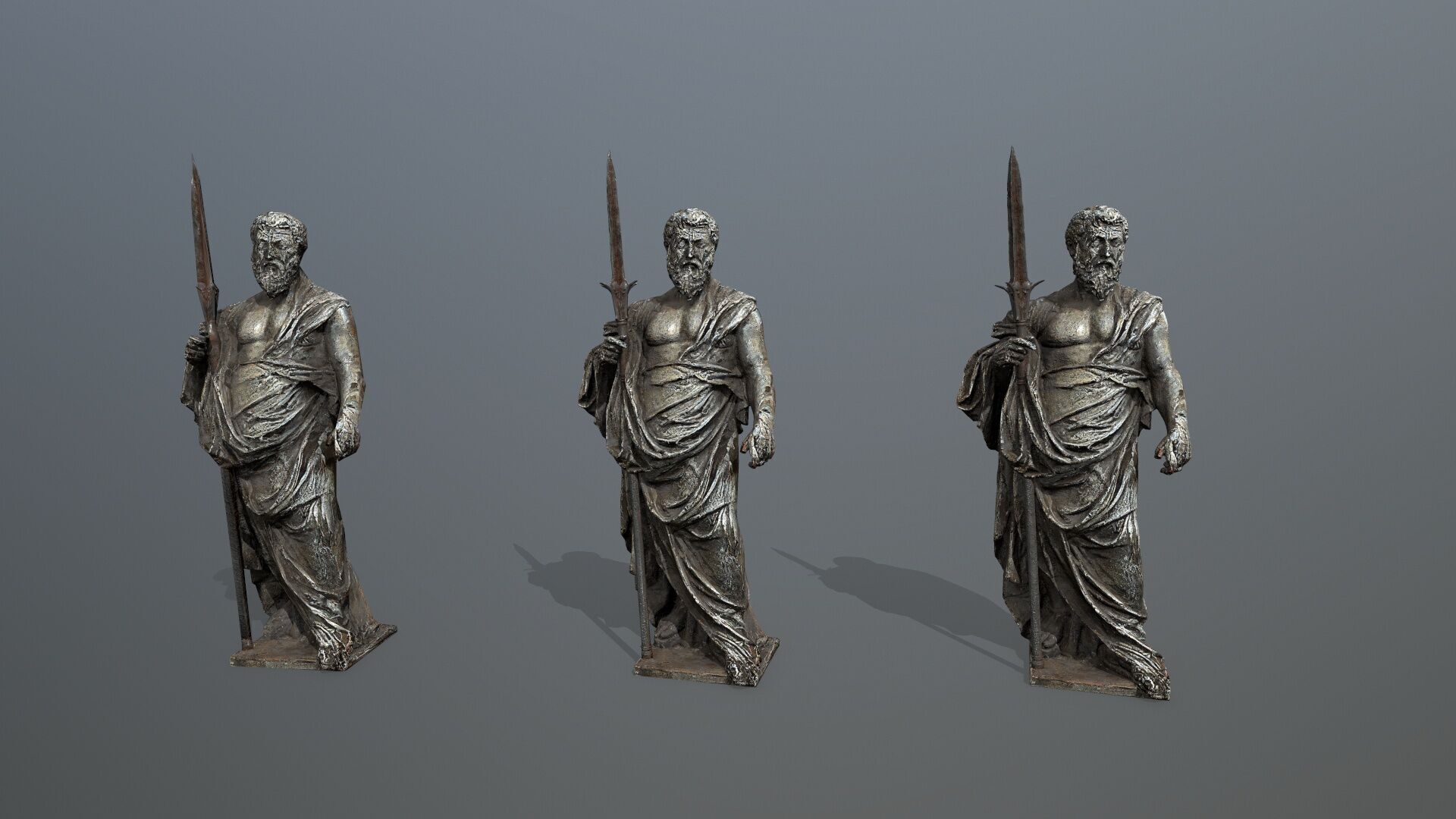 Man Statue Low-poly 3D model_11
