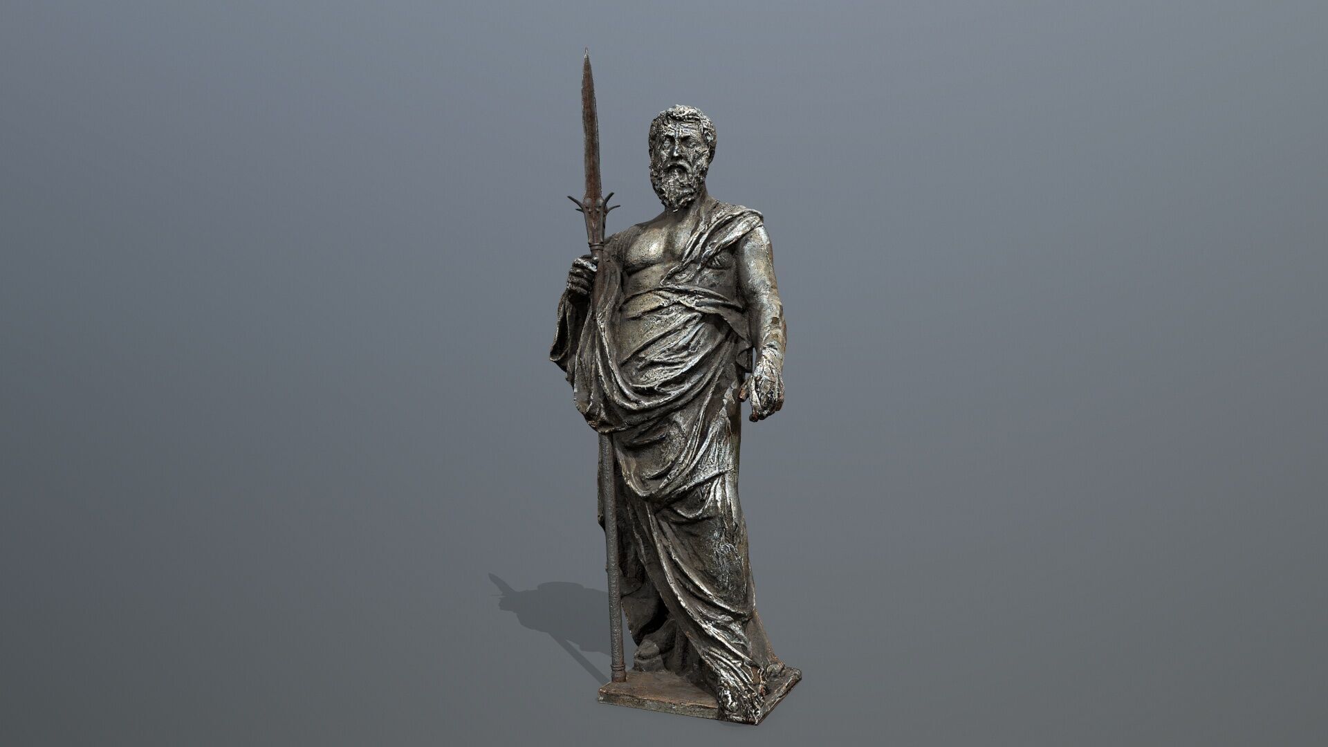 Man Statue Low-poly 3D model_3