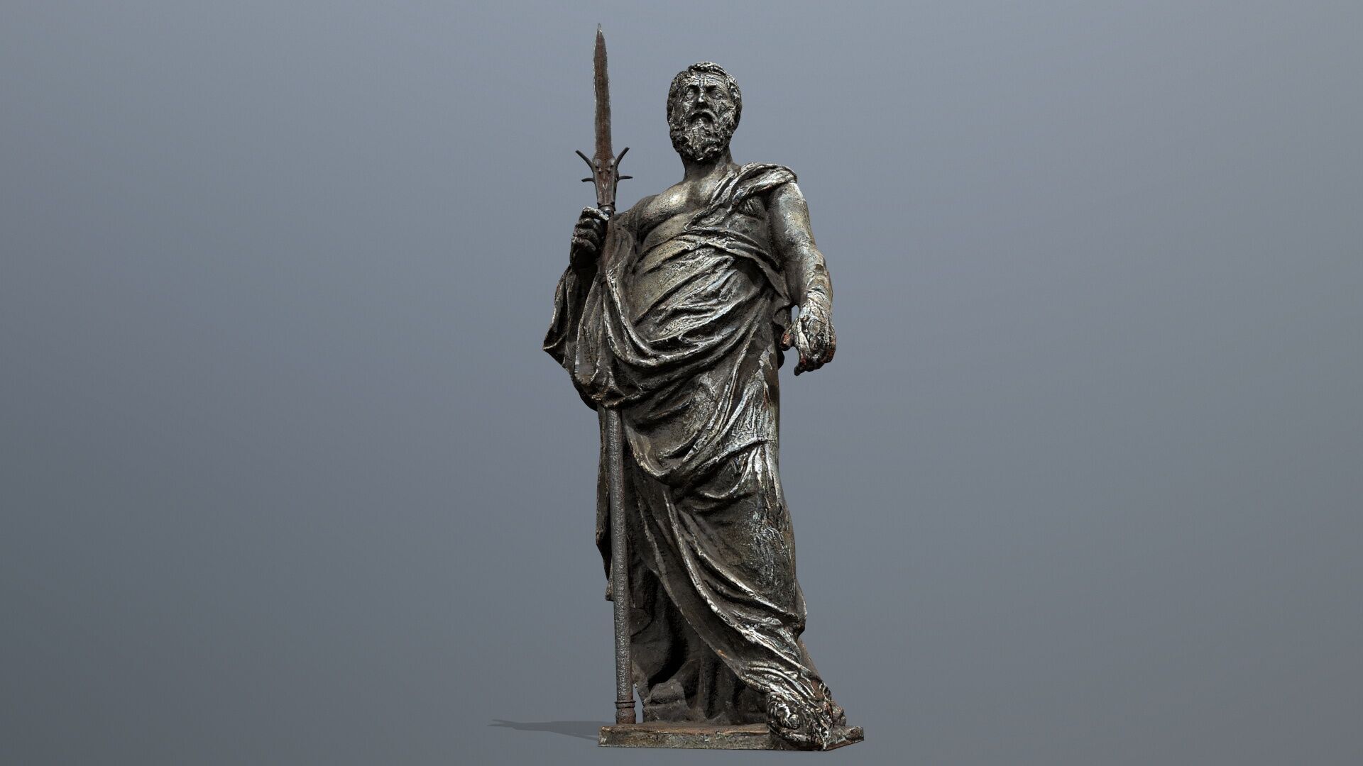 Man Statue Low-poly 3D model_1