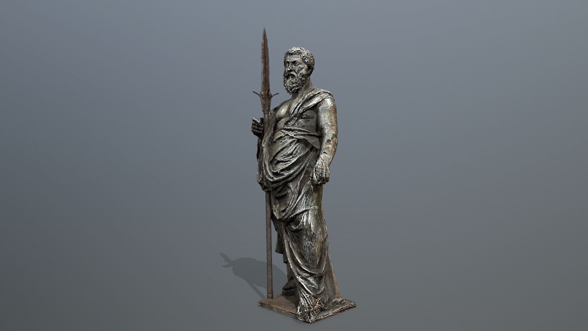 Man Statue Low-poly 3D model_9